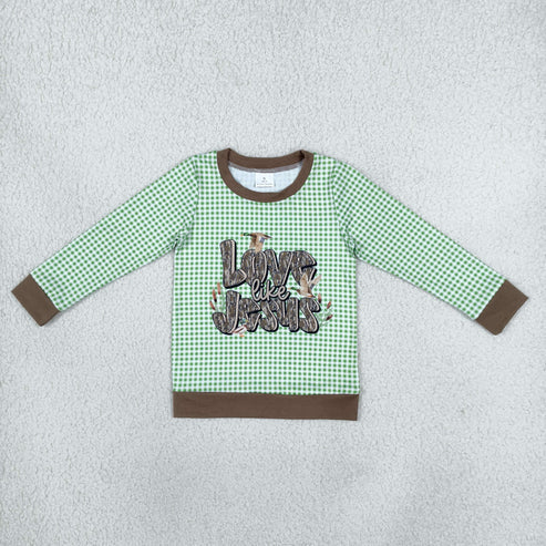 RTS NO MOQ Sibling milk silk Baby Boys Green Gingham Duck Print Long Sleeve Top Baby Girls Ruffle Bubble Romper