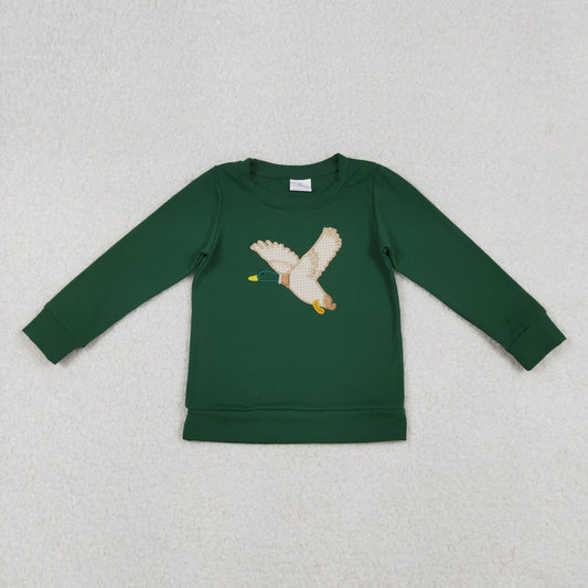 RTS NO MOQ （In stock）BT1334 Baby Boys Long Sleeve Tops Green Long Sleeves Tee Shirts Tops