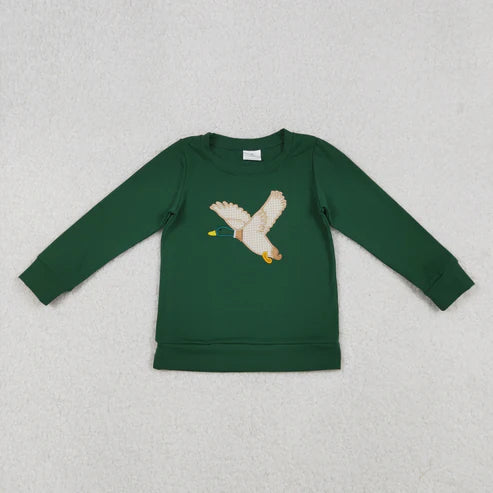 9.24 RTS Sibling Baby Boys Girls Embroidery Ducks Dogs Fishing Western Tee Shirts Top