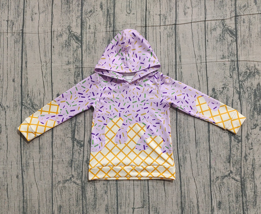 11.26 BT1373 Sample No Moq Baby Boys Purple Drip Sprinkles Team Hoodies Top