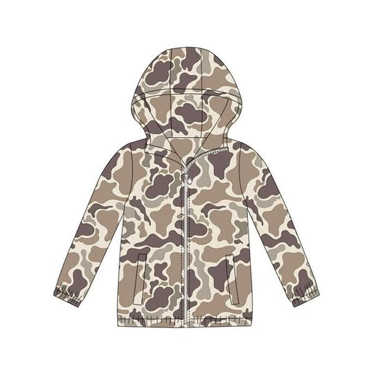 10.20 BT1413 Pre order No Moq Baby Boys Khaki Camo Pockets Zipper Southern Hoodies Jackets