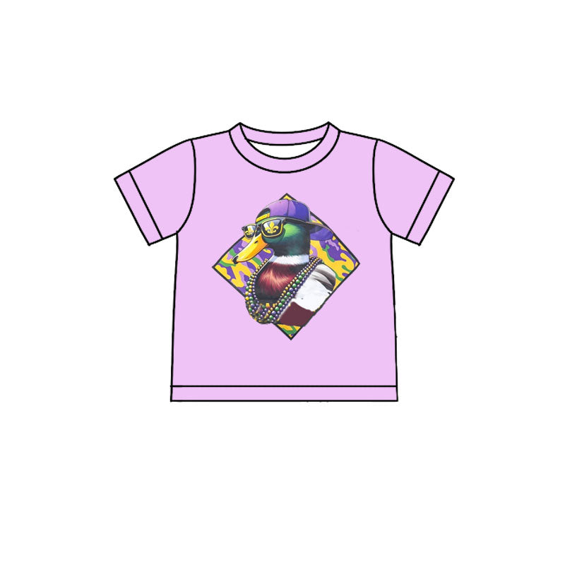 10.21 BT1415 Pre order No Moq Baby Boys Mardigras Camo Duck Short Sleeve Tee Shirts Top