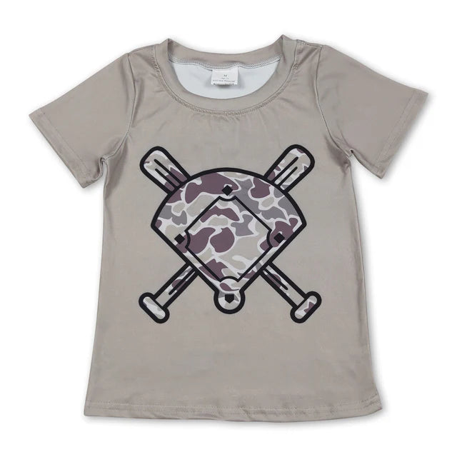 5.14 RTS NO MOQ （In stock）BT1417+SS0733 Short sleeves golf camo kids boys T-shirt outfits