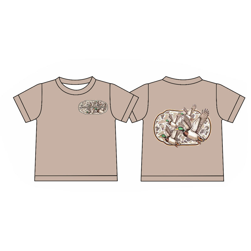 10.23 (Pre Order) No moq BT1445 PRE-ORDER BT1445 Baby Boys Back Camo Ducks Hunting T-shirts Top