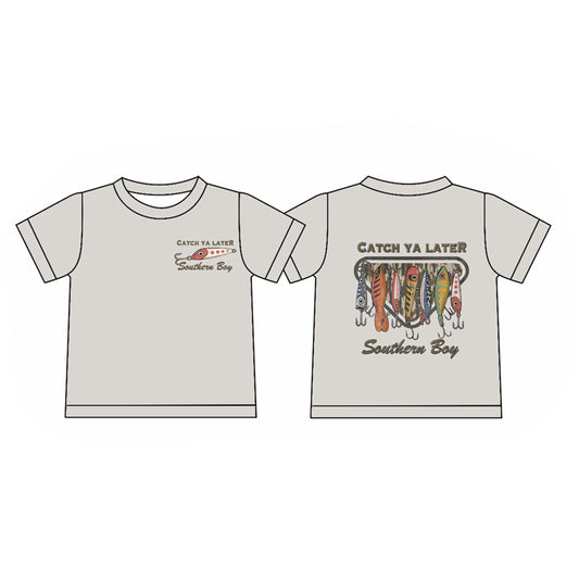 10.23 (Pre Order) No moq BT1446 PRE-ORDER Baby Boys Back Camo Fishing Hunting T-shirts Top