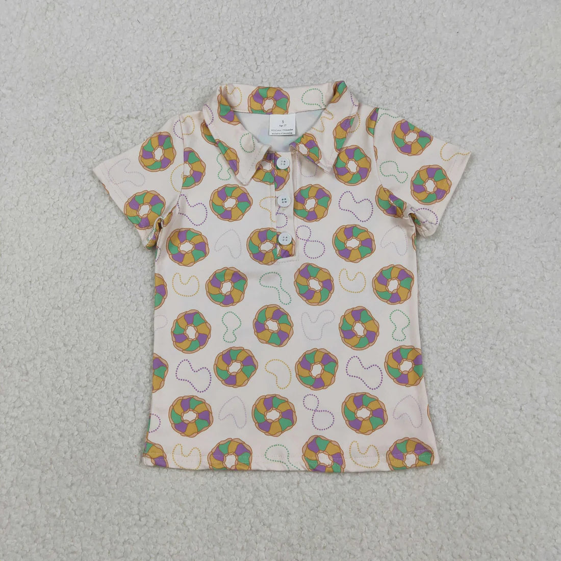 12.30 RST Sibling Baby Boys Mardigras Button Polo Shirts Top