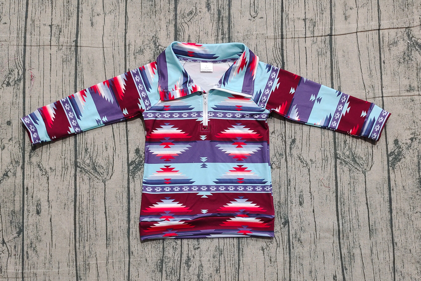 10.31 BT1467 Sample No Moq Baby Boys Aztec Zipper Western Pullovers Top