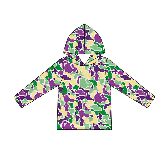 11.5 BT1507 Pre order No Moq Baby Boys Mardigras Camo Long Sleeve Hoodies Top