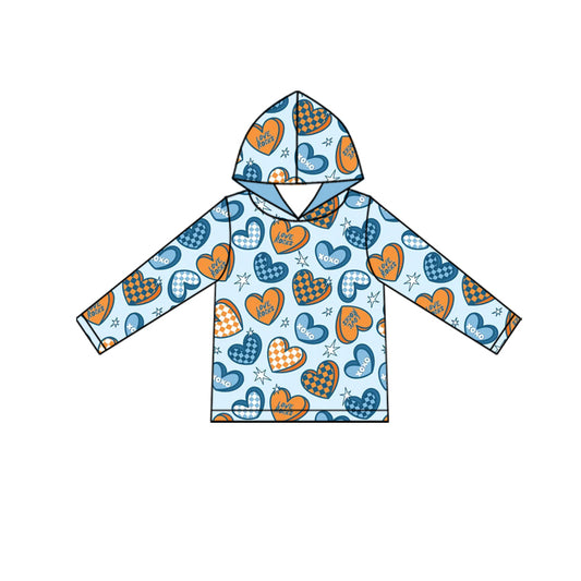 11.6 BT1510 Pre order No Moq Baby Boys Blue Orange Hearts Stars Valentine Hoodies Top