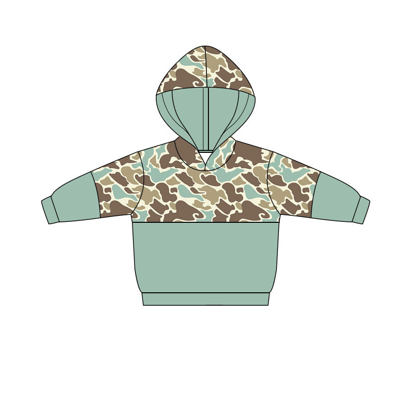 11.6 BT1516 Pre order No Moq Baby Boys Green Camo Southern Hoodies Top