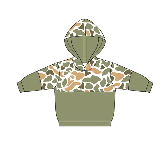11.6 BT1519 Pre order No Moq Baby Boys Green Orange Camo Southern Hoodies Top