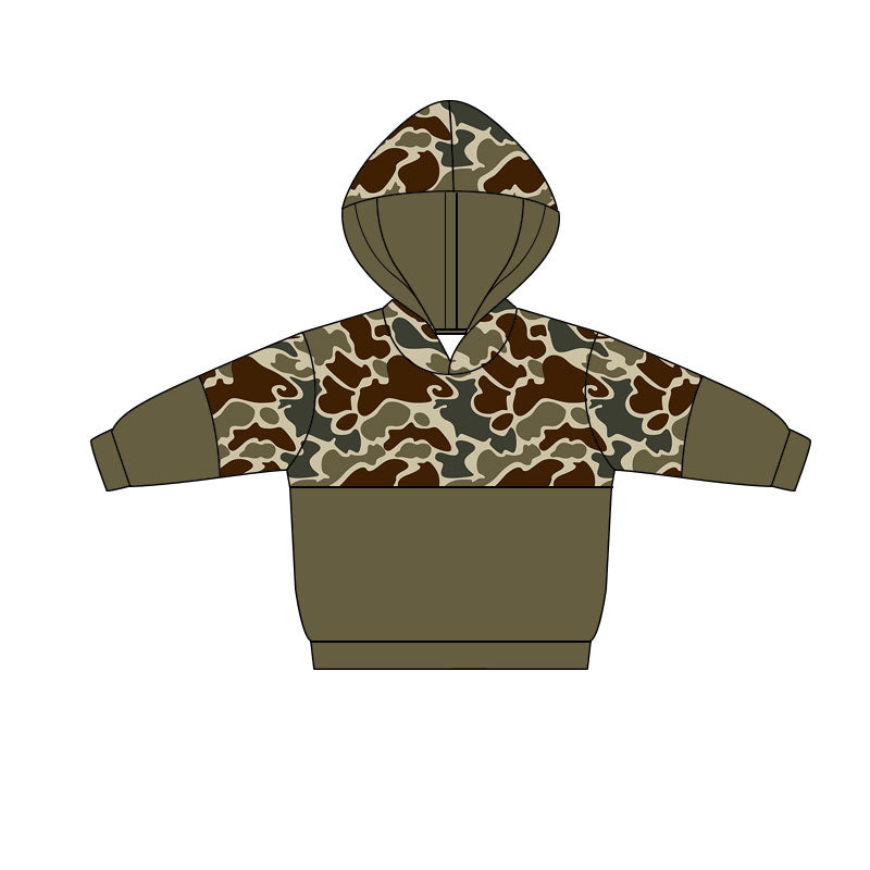 11.6 BT1520 Pre order No Moq Baby Boys Khaki Camo Southern Hoodies Top
