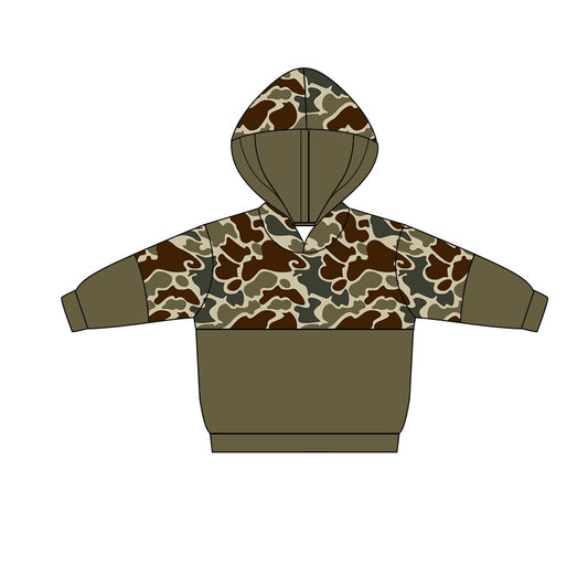 11.6 BT1520 Pre order No Moq Baby Boys Khaki Camo Southern Hoodies Top