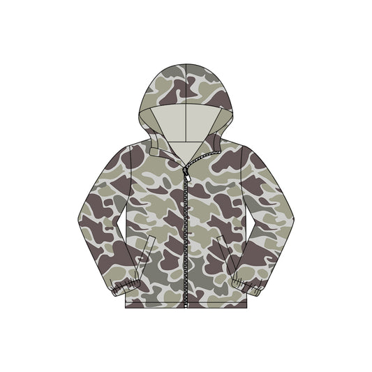 11.7 BT1524 Pre order No Moq Baby Boys Grey Camo Pockets Zipper Southern Hoodies Jackets Top