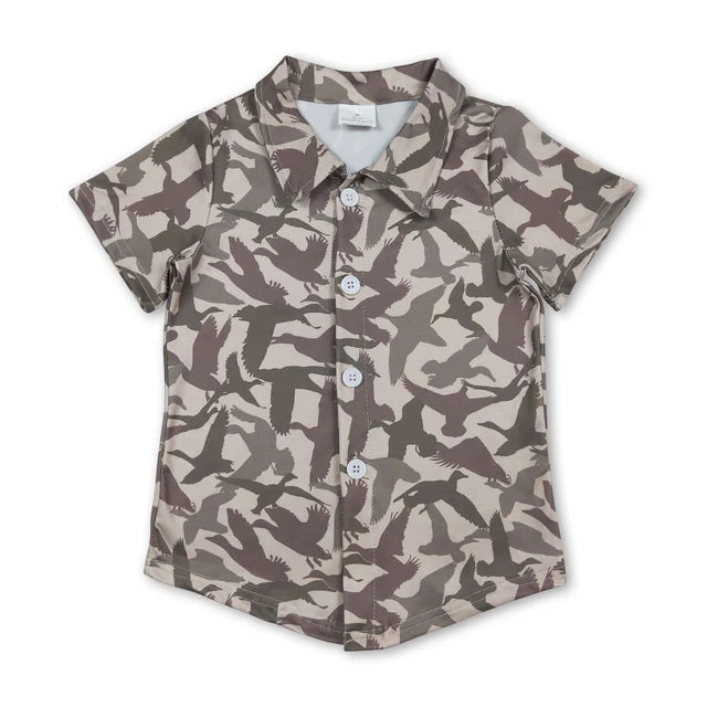 RTS Sibling Baby Boys Short Sleeve Southern Hunting Camo Button Shirts Top
