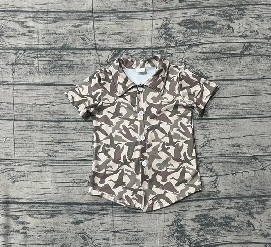 12.10 BT1562 Sample No Moq Baby Boys Ducks Camo Hunting Button Shirts Top