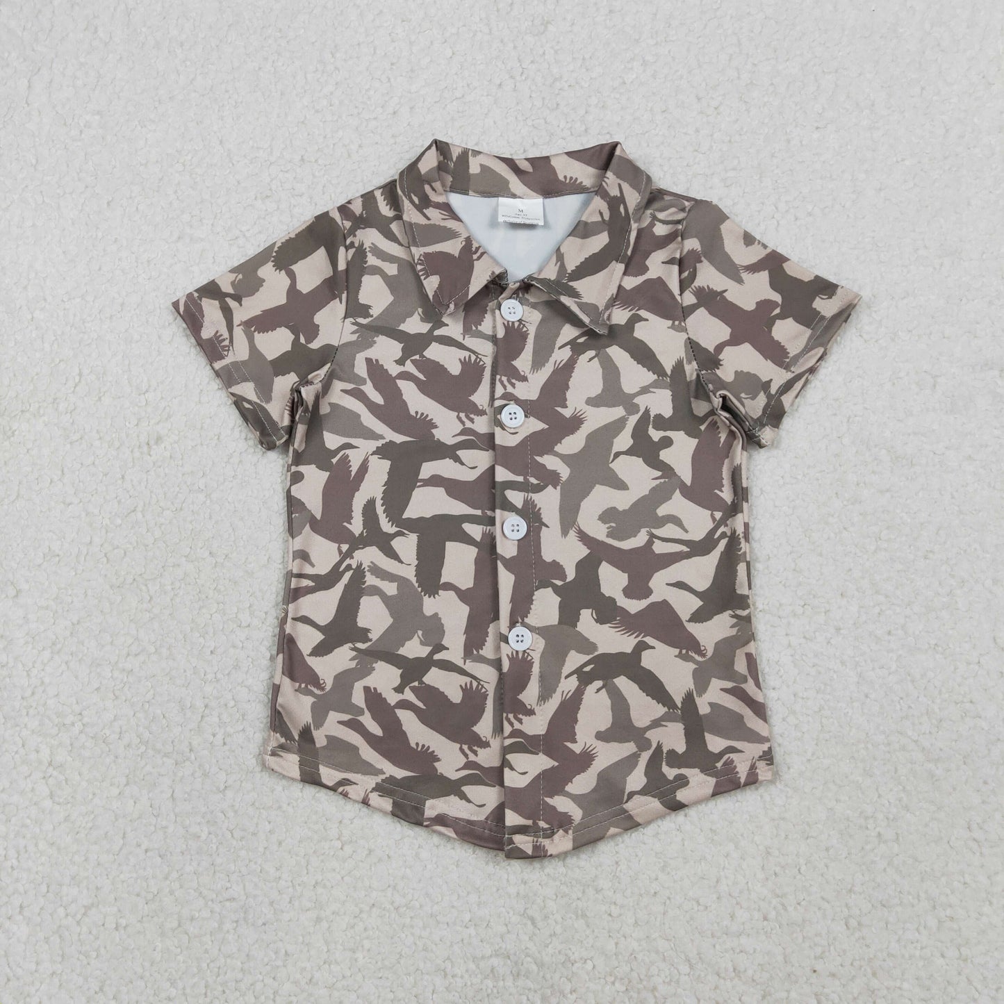 1.19 RTS NO MOQ （In stock）BT1562 Baby Boys Southern Ducks Camo Hunting Button Shirts Top