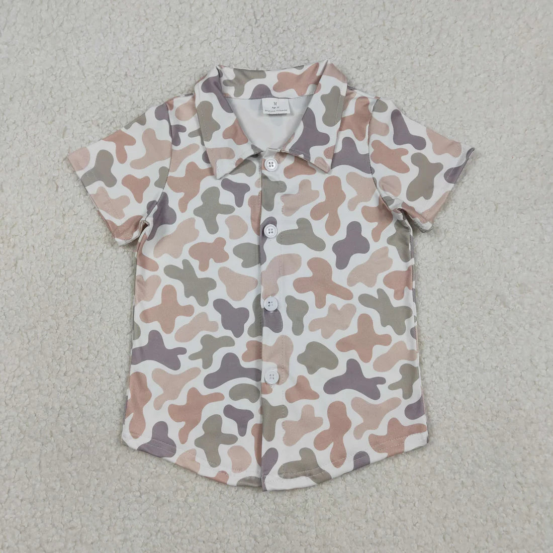 1.12 RST Sibling Baby Boys Short Sleeve Southern Hunting Camo Button Shirts Top