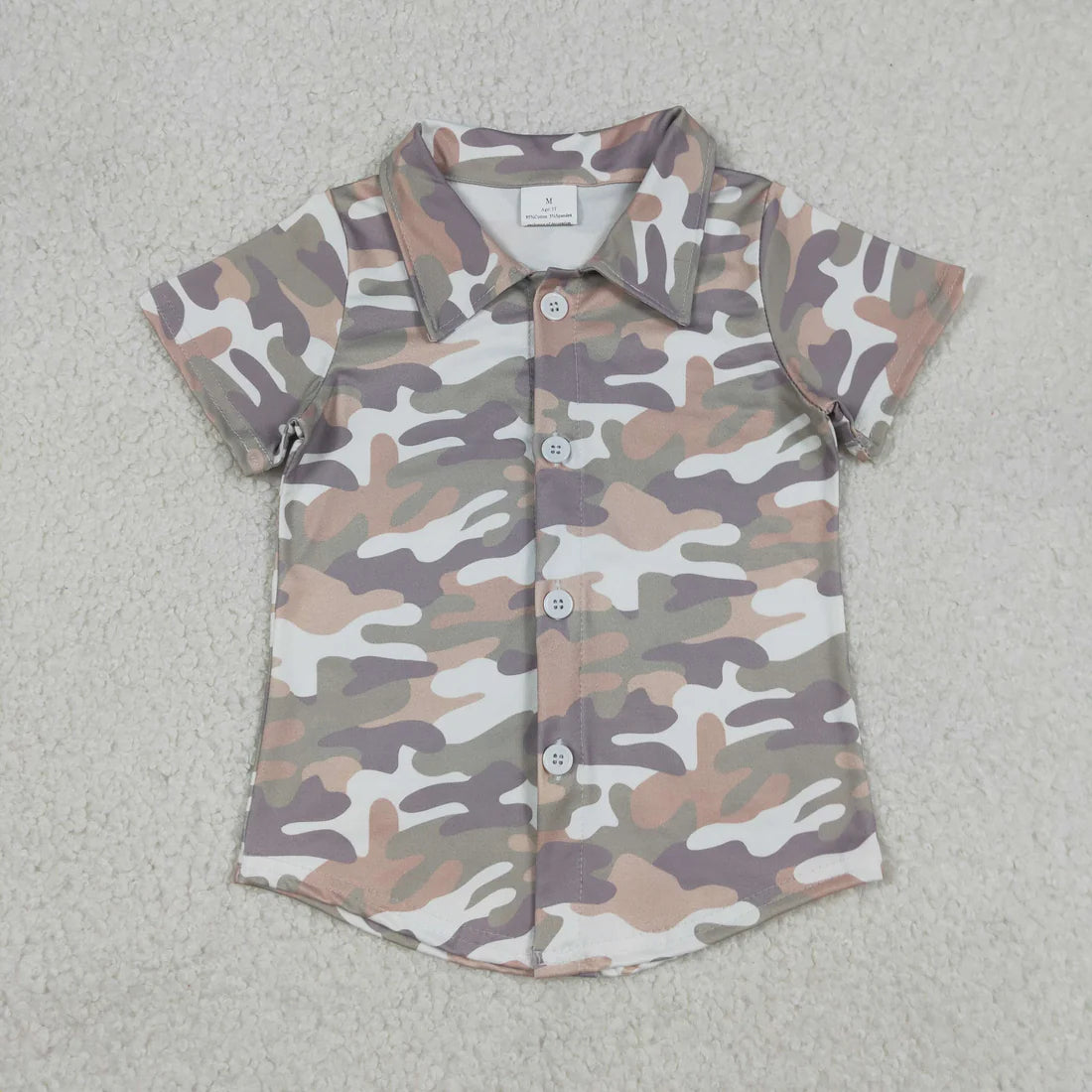1.12 RST Sibling Baby Boys Short Sleeve Southern Hunting Camo Button Shirts Top