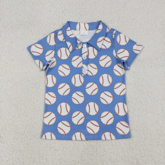 12.19 RTS NO MOQ （In stock）BT1578 Baby Boys Baseballs Team Button Polo Shirts Top
