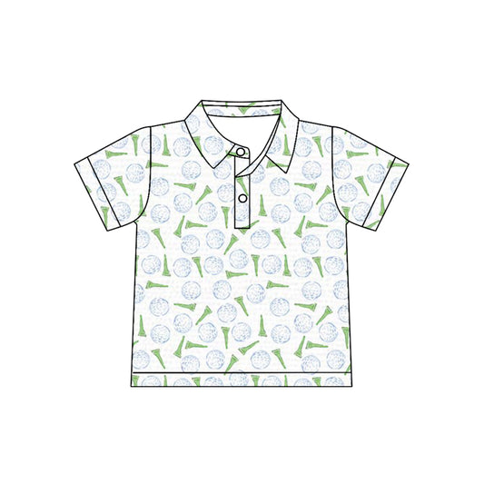 11.19 BT1582 Pre order No Moq Baby Boys Golf Balls Team Button Polo Shirts Top