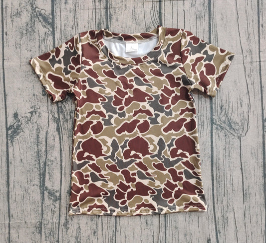 12.17 BT1648 Sample No Moq Baby Boys Southern Dark Khaki Camo Short Sleeve T-shirts Top