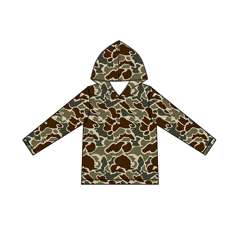 12.12 BT1650 Pre order No Moq Baby Boys Southern Dark Khaki Camo Long Sleeve Hoodies Top