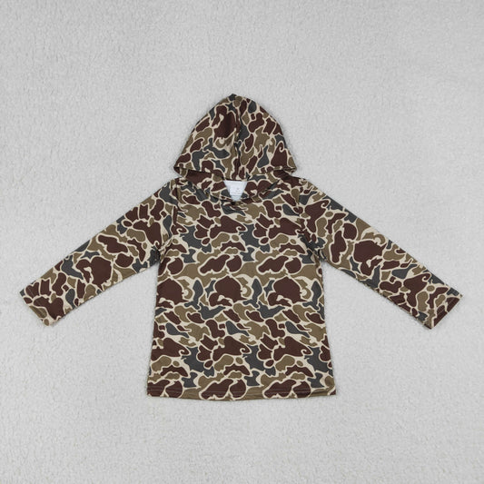 1.8 RTS NO MOQ （In stock）BT1650 Baby Boys Southern Dark Khaki Camo Long Sleeve Hoodies Top