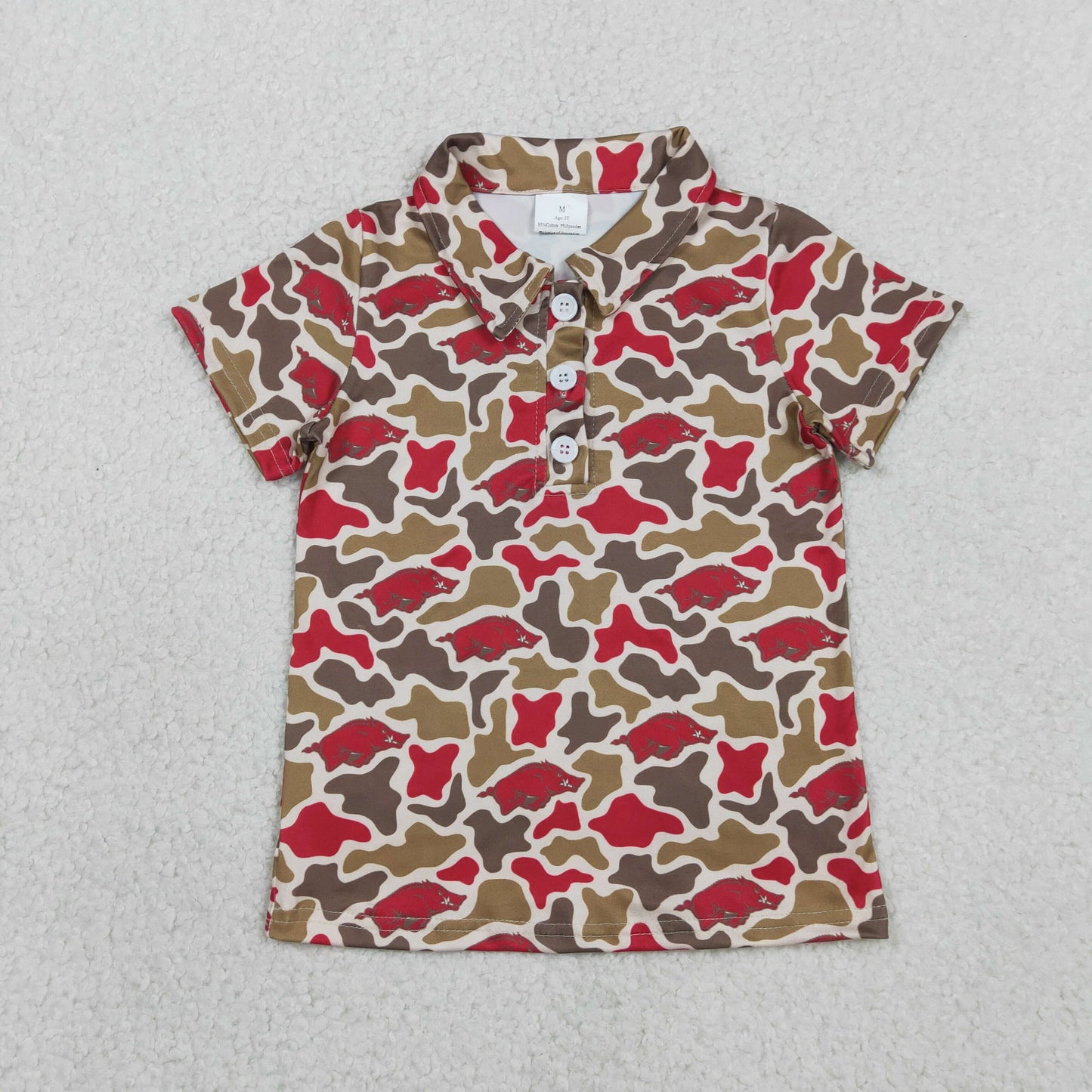 RTS Sibling Short sleeves camo kids boys team polo shirt