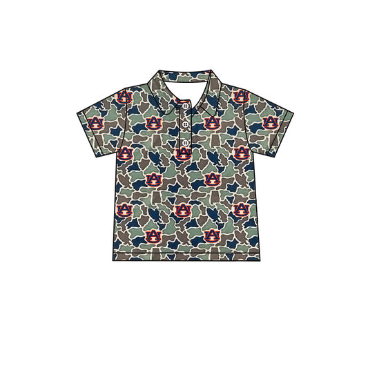 1.10 BT1694 Pre order No Moq Baby Boys Short Sleeve Camo AU Team Button Polo Shirts Top