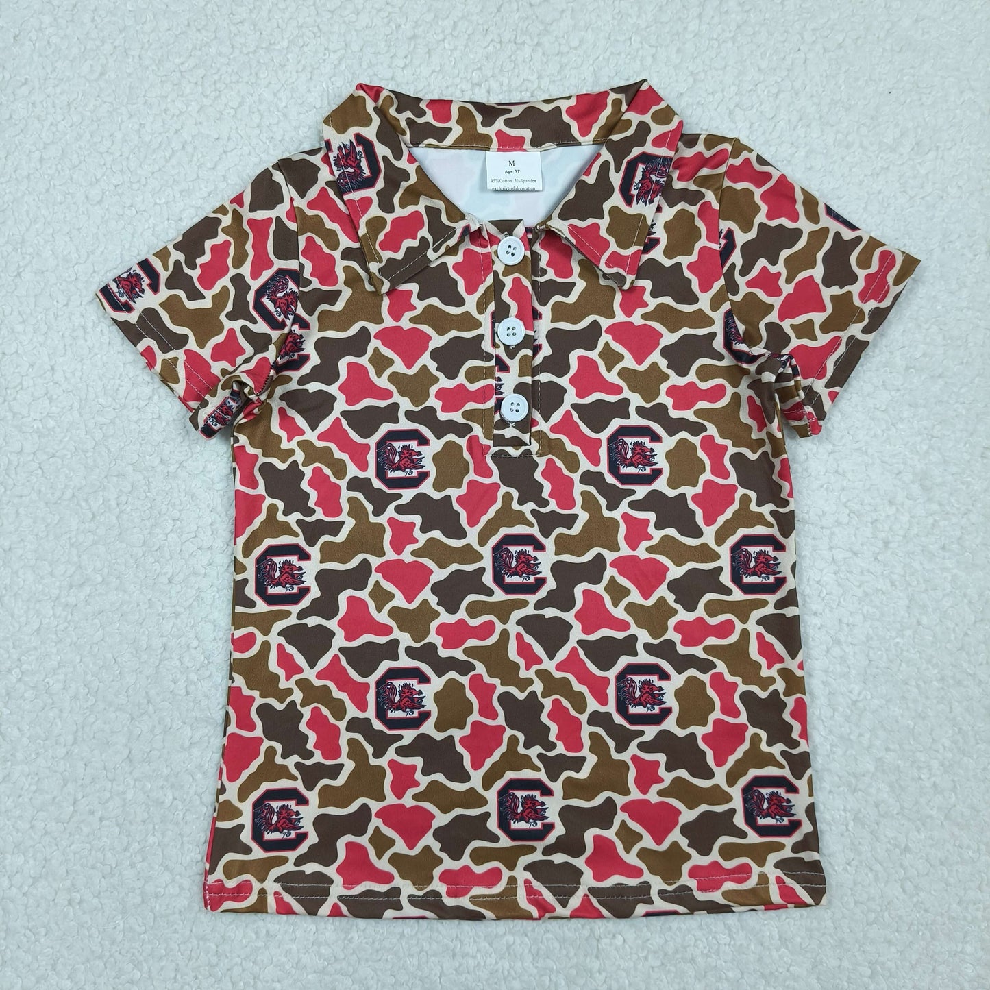 RTS Sibling Short sleeves camo kids boys team polo shirt