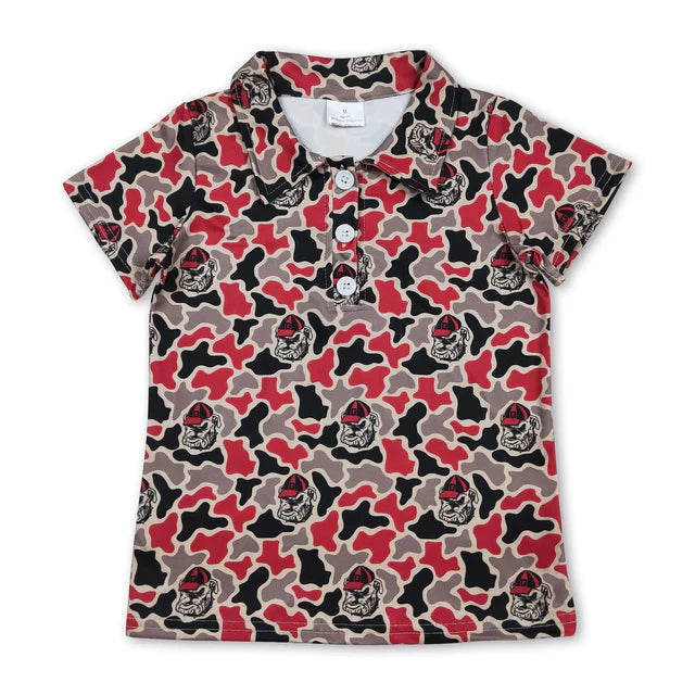 5.14 RTS NO MOQ （In stock）BT1699+SS0880 Short sleeves camo dog kids boys team polo shirt outfits