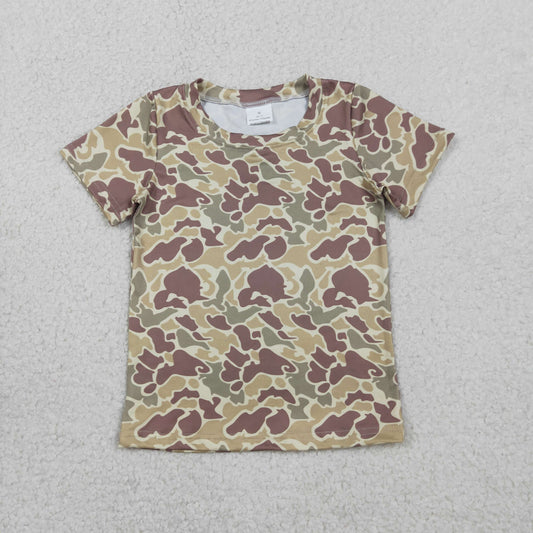 2.4 RTS NO MOQ （In stock）BT1713 Baby Boys Short Sleeve Southern Khaki Camo T-shirts Top