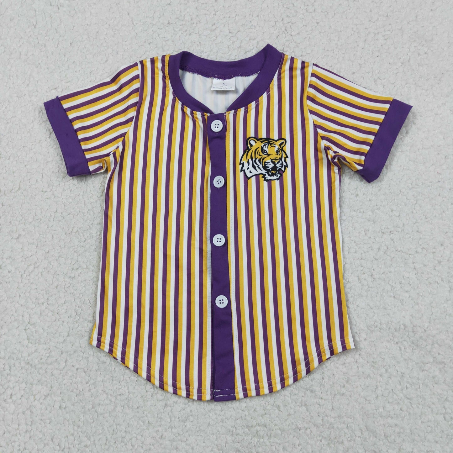 BT1745 RTS NO MOQ （In stock ）Short sleeves purple yellow boy team shirt