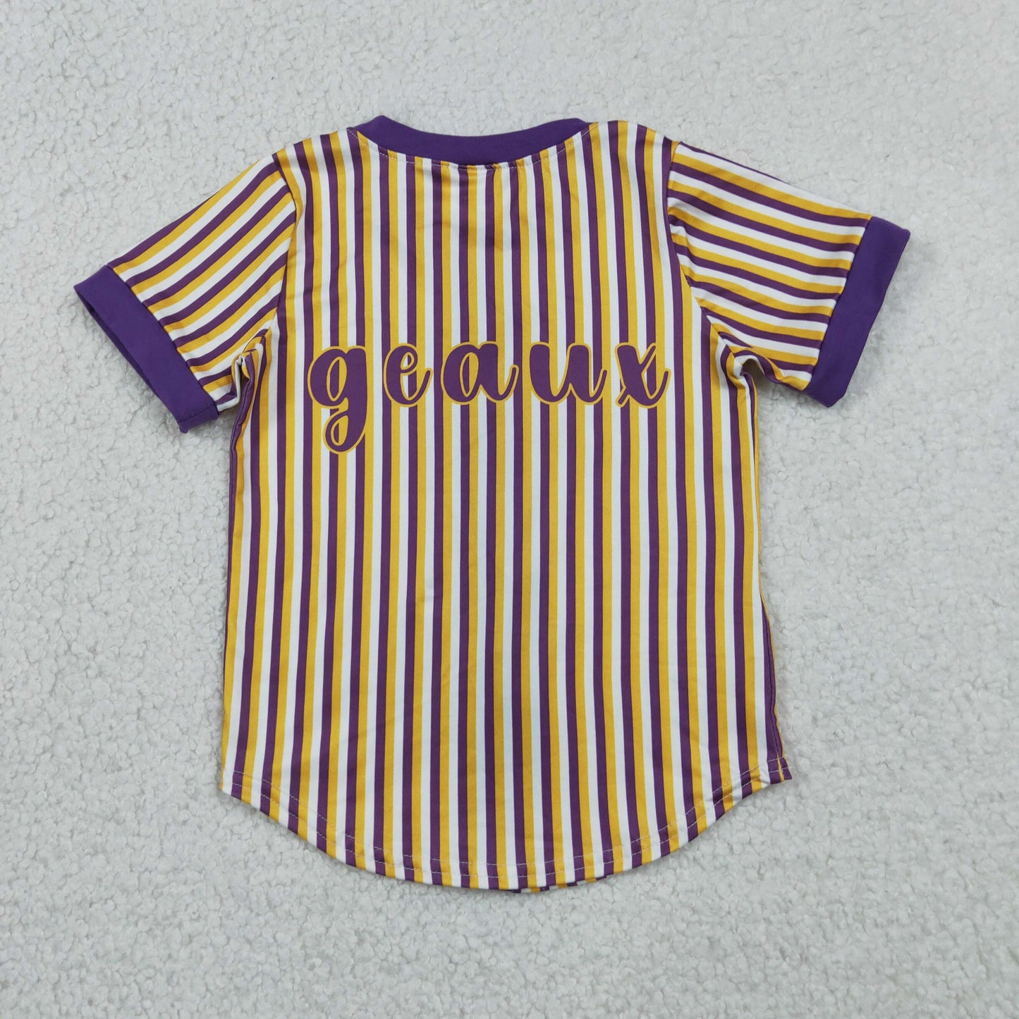 BT1745 RTS NO MOQ （In stock ）Short sleeves purple yellow boy team shirt