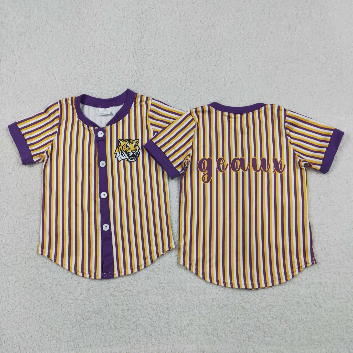 BT1745 RTS NO MOQ （In stock ）Short sleeves purple yellow boy team shirt