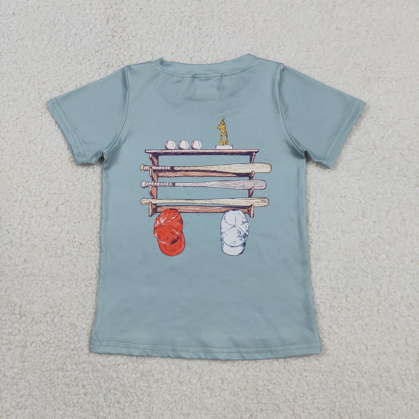 BT1762 RTS NO MOQ （In stock ）Short sleeves baseball kids boys summer t-shirt
