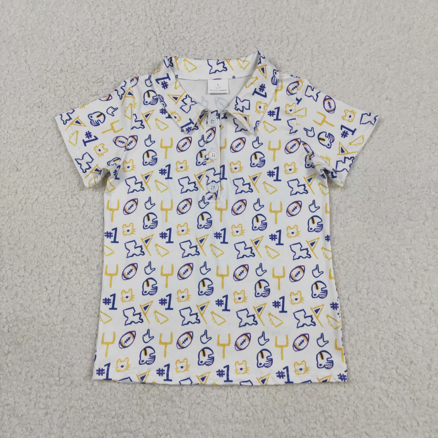 BT1763 RTS NO MOQ （In stock ）Short sleeves yellow football kids boys team polo shirt