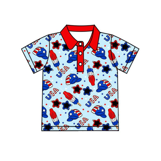 4.2 BT1767 Pre order No Moq Baby Boys Short Sleeve Button Polo Shirts Top