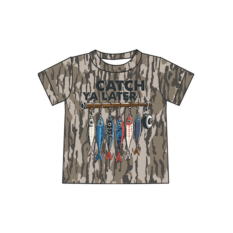 4.3 Pre order No Moq Baby Boys Short Sleeve Southern Olive Camo Dog Ducks Hunting T-shirts Top