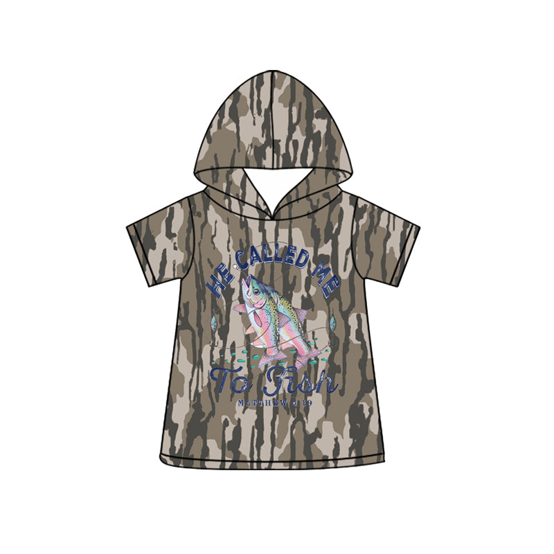 4.3 Pre order No Moq Baby Boys Short Sleeve Southern Olive Camo Ducks Hunting Hoodies Top