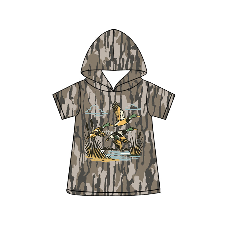 4.3 Pre order No Moq Baby Boys Short Sleeve Southern Olive Camo Ducks Hunting Hoodies Top
