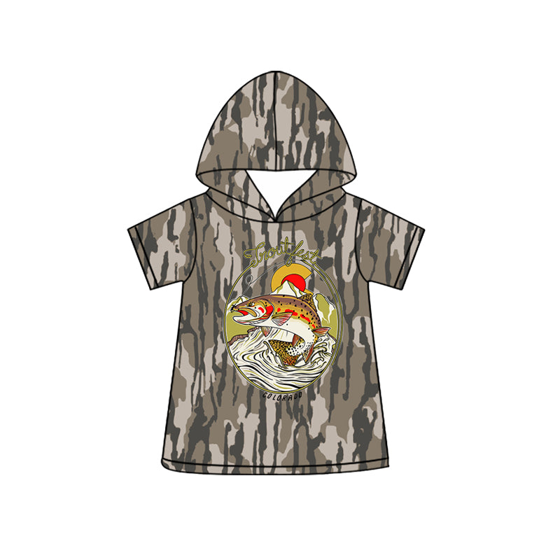 4.3 Pre order No Moq Baby Boys Short Sleeve Southern Olive Camo Ducks Hunting Hoodies Top