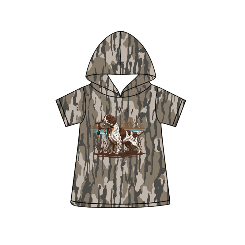 4.3 Pre order No Moq Baby Boys Short Sleeve Southern Olive Camo Ducks Hunting Hoodies Top