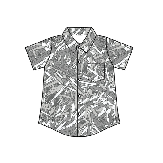 4.8 BT1784 Pre order No Moq Baby Boys Southern Leaves Camo Button Pocket Shirts