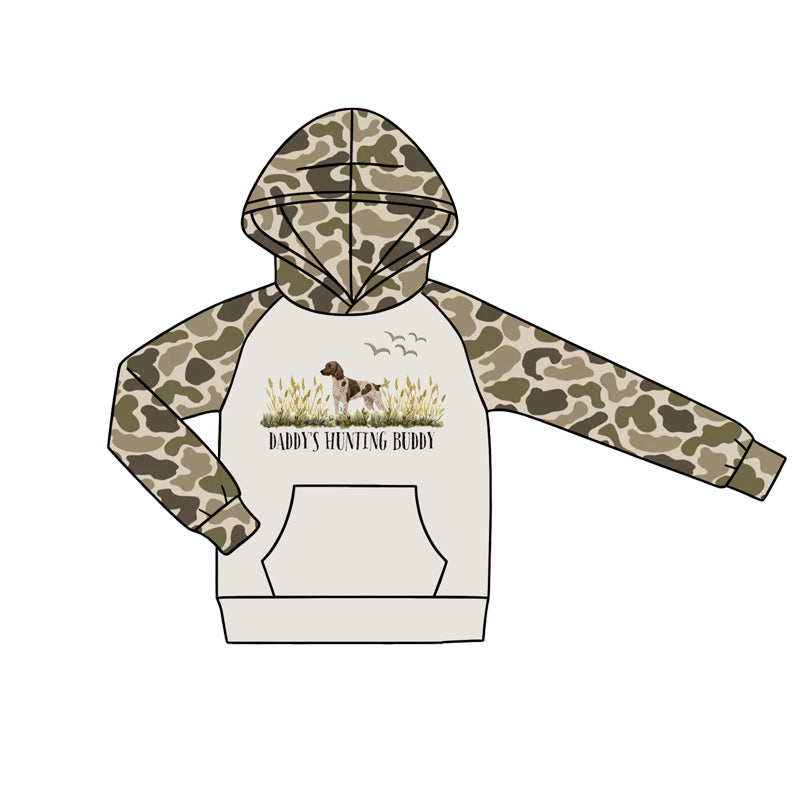 4.18 Pre order No Moq Baby Boys Southern Camo Deer Duck Fishes Hunting Pocket Hoodie Romper