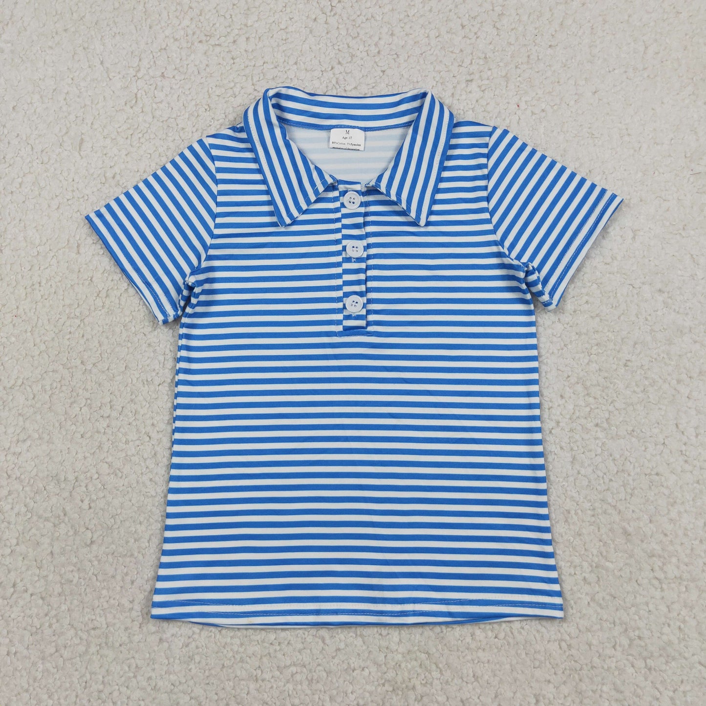 RTS Sibling Baby Boys Short Sleeve Colorful Stripe Button Polo Shirts Tops