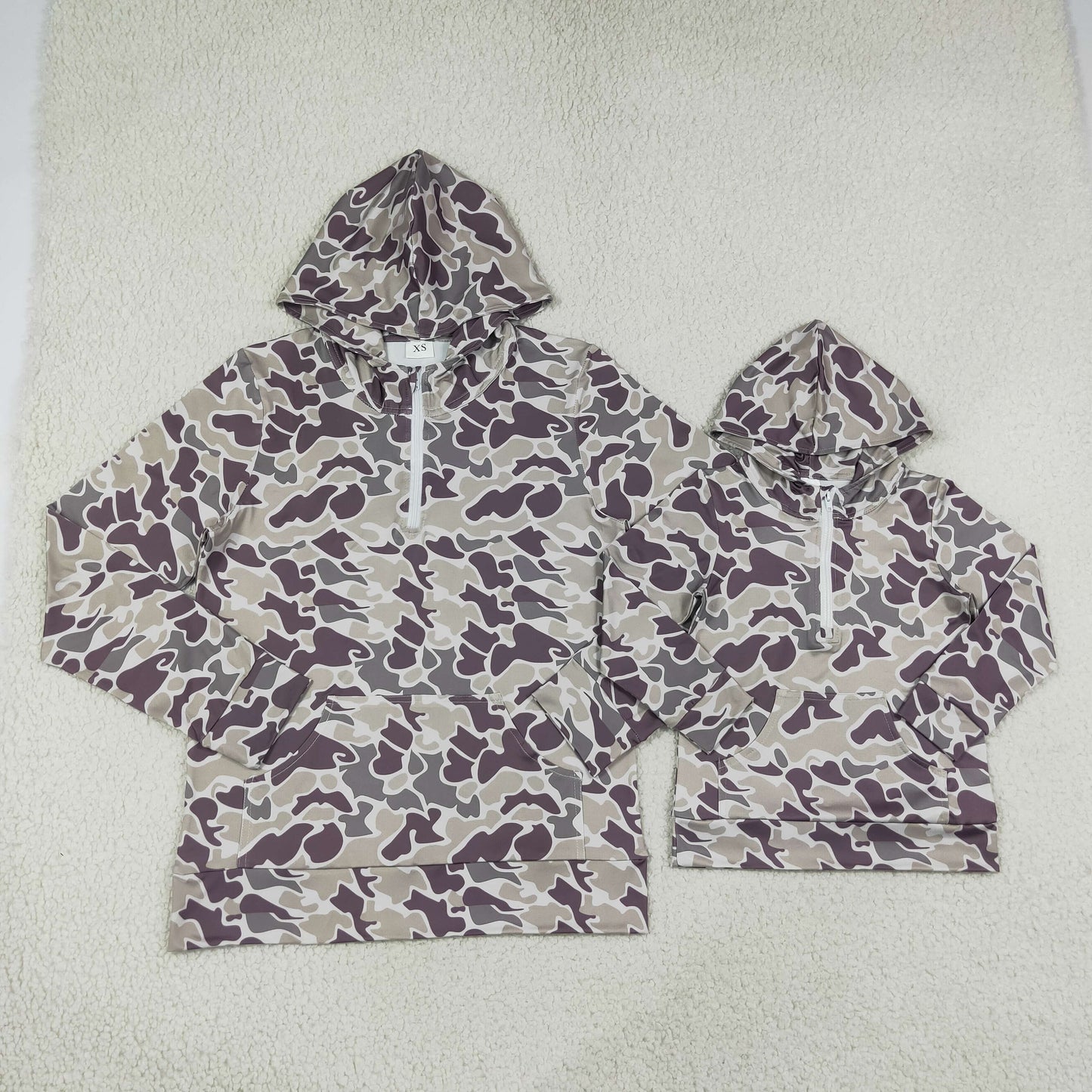 BT1848  RTS NO MOQ （In stock） Baby Boys Long Sleeve Southern Camo Zip Pocket Hoodies Top