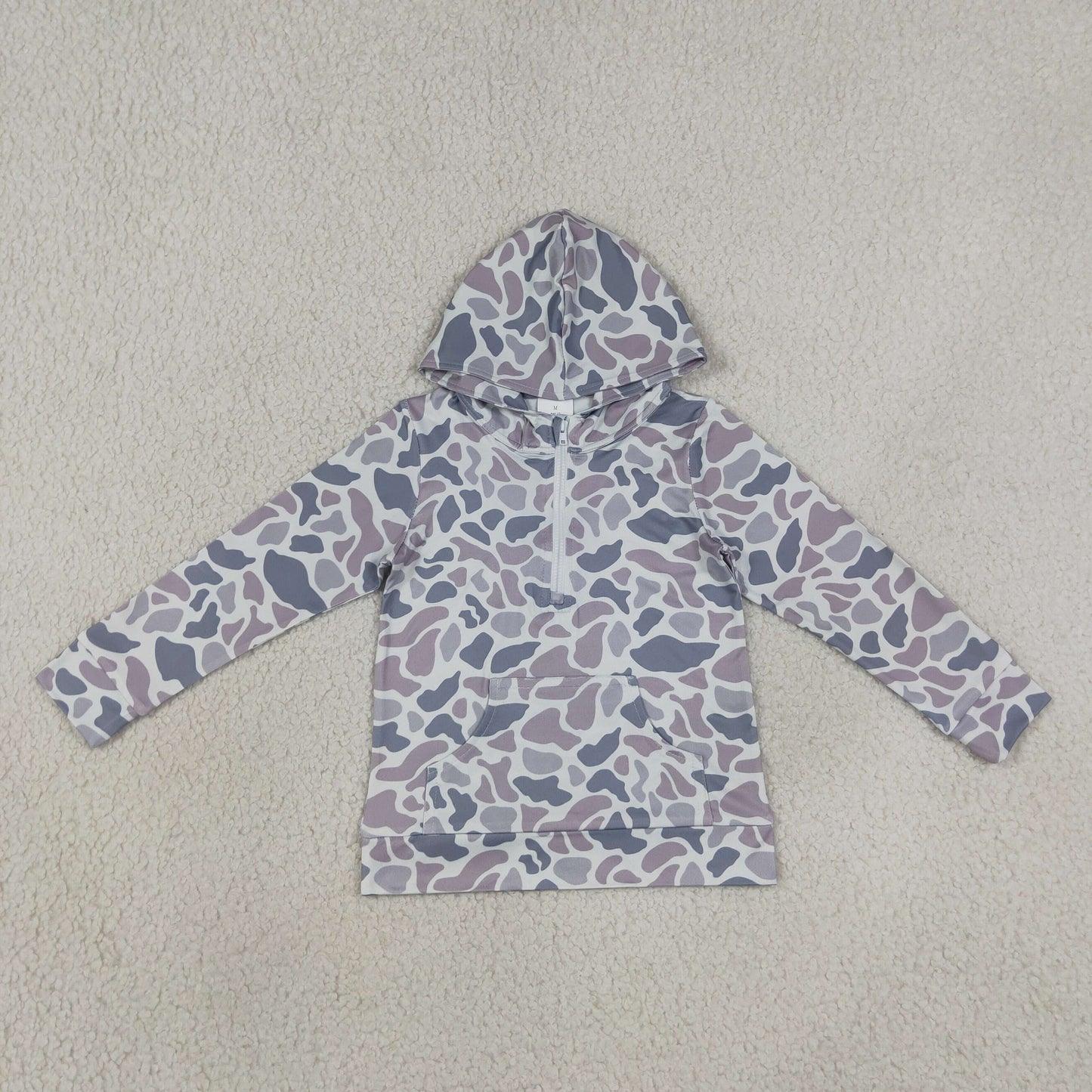 BT1849 RTS NO MOQ （In stock）Baby Boys Long Sleeve Southern Camo Zip Pocket Hoodies Top