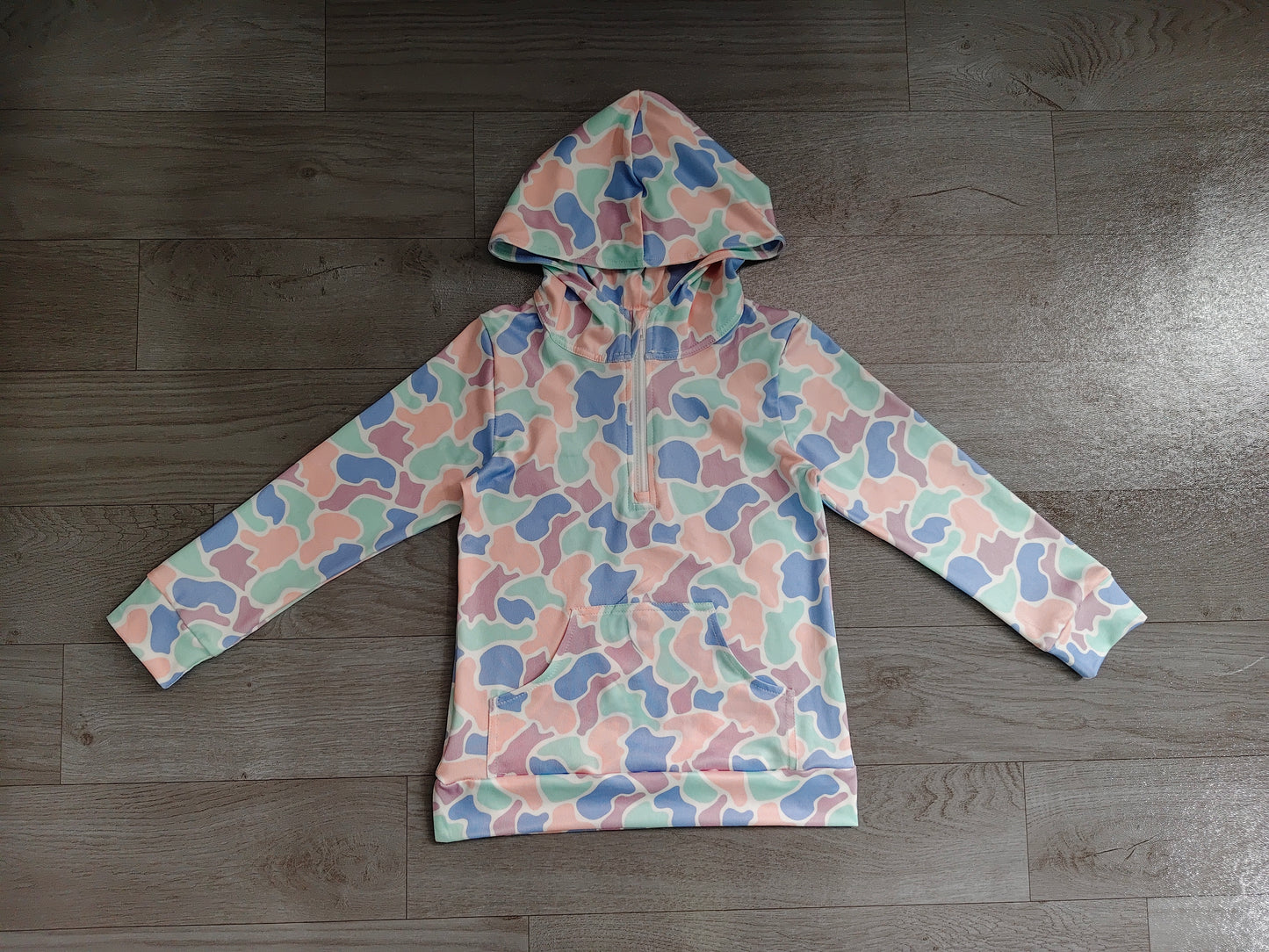 BT1855 Sample No Moq Baby Boys Southern Camo Zip Pocket Hoodies Top